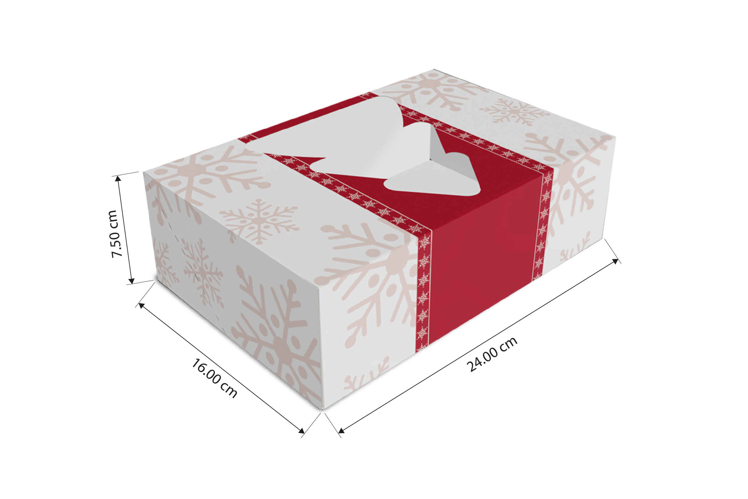 Caja para Galletas, Dulces "Regalo Navidad" con Ventana