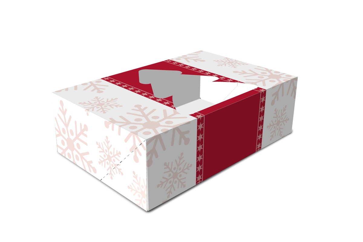 Caja para Galletas, Dulces "Regalo Navidad" con Ventana