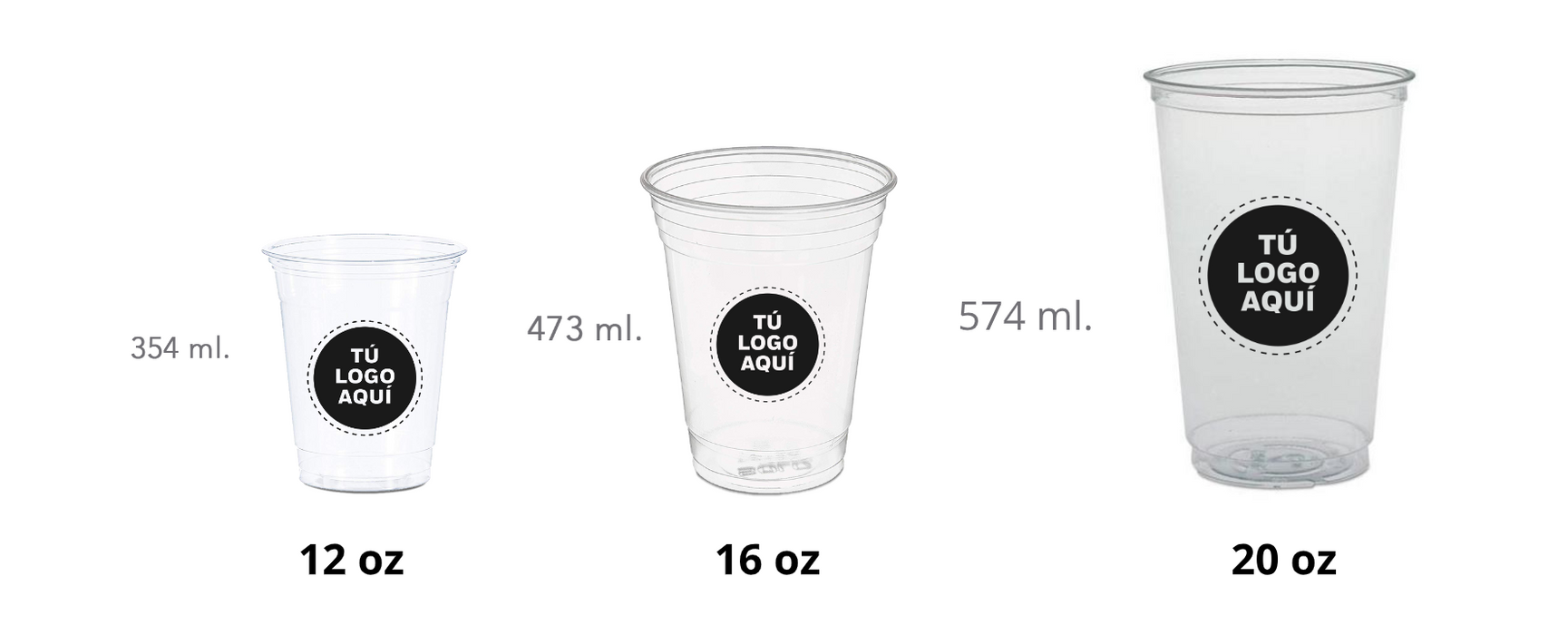 Vaso Transparente para Bebidas Frías, Marca SOLO®, Personalizado (1,000 piezas)
