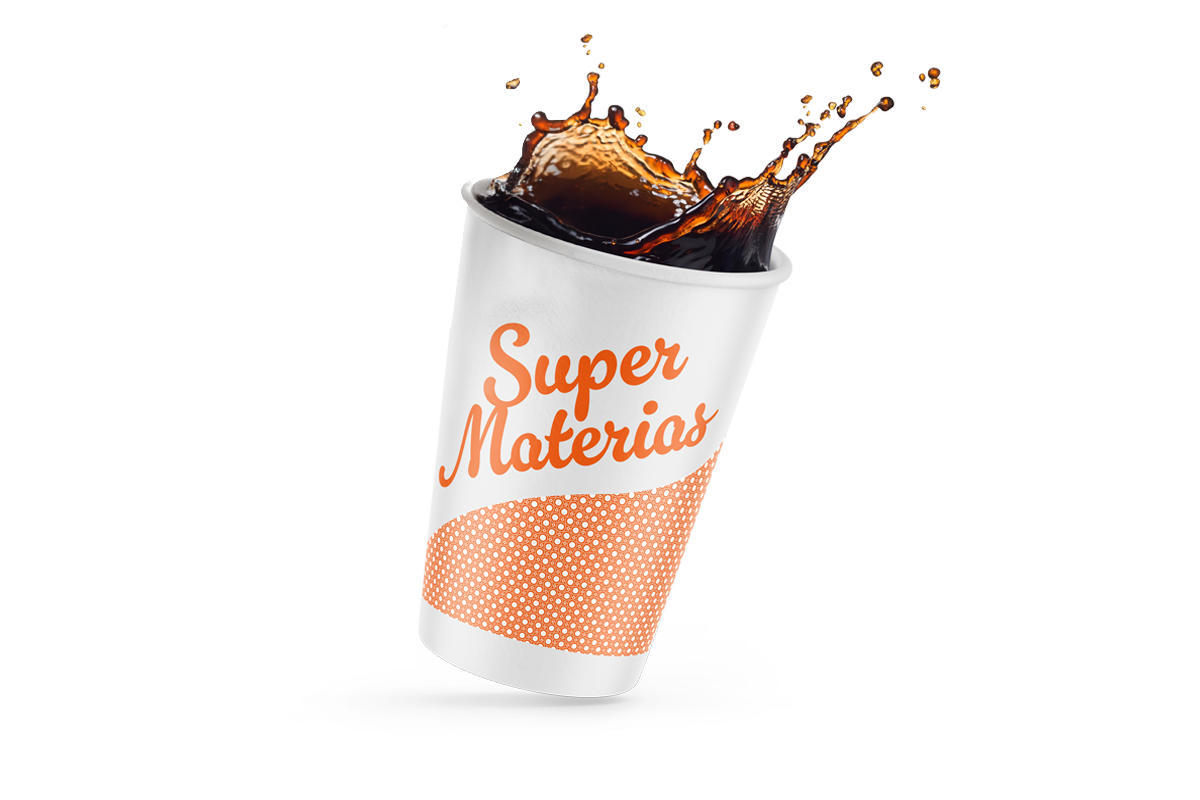 Vaso de papel personalizado 1 color sin tapa