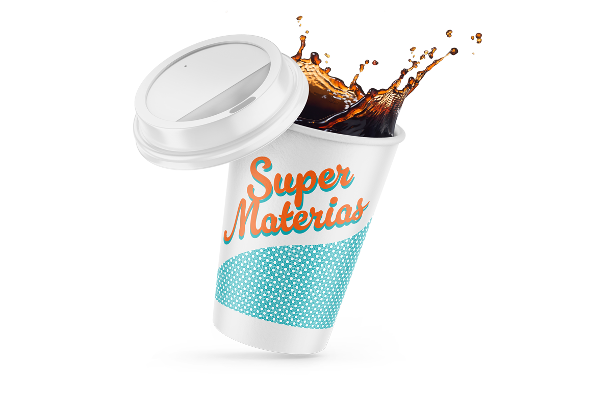 Vaso de papel personalizado 2 colores con tapa blanca