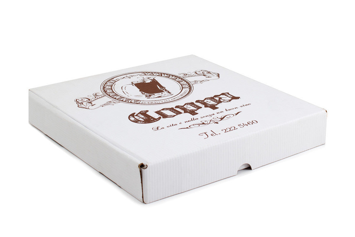 Caja para pizza impresa a 1 tinta.