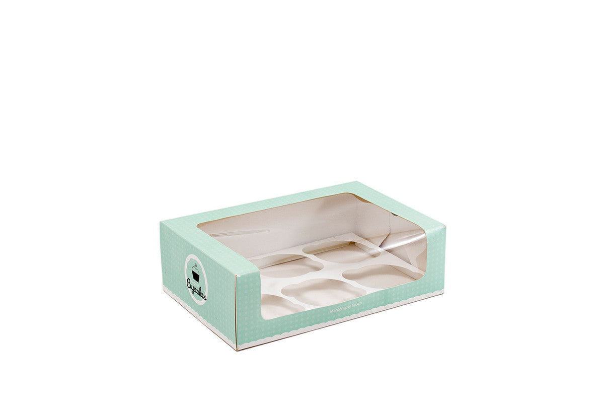 Caja para Cupcakes Personalizada con Ventana 6 Cavidades