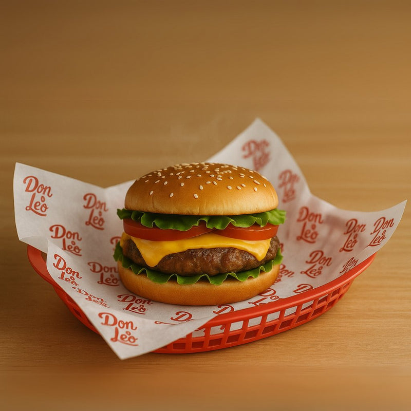 Papel grado alimenticio para hamburguesas con impresión personalizada