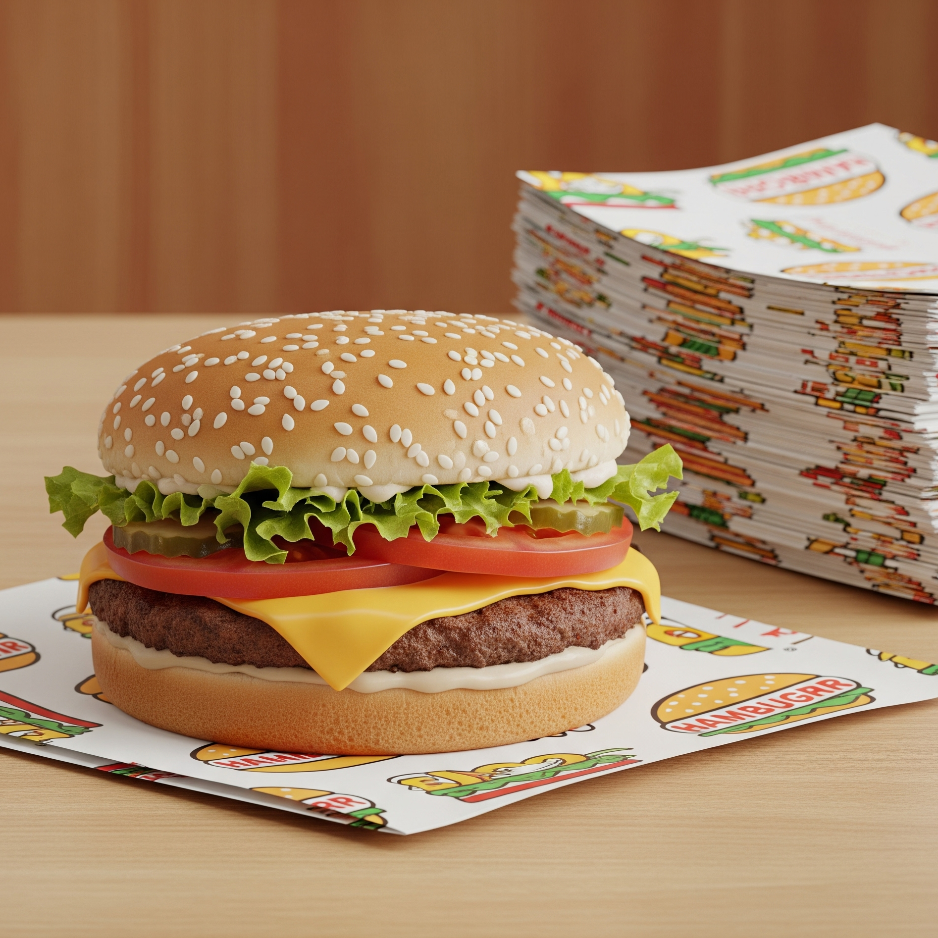 Papel para hamburguesa personalizado con logotipos