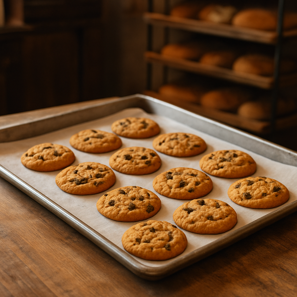Papel para hornear con galletas