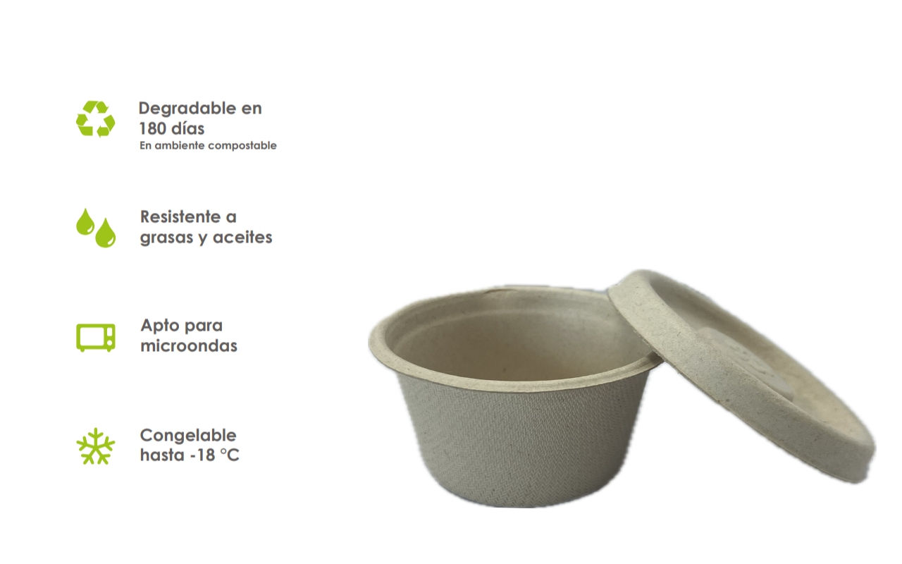 Vasito de Papel con Tapa Para Salsas y Aderezos (1,000 piezas)