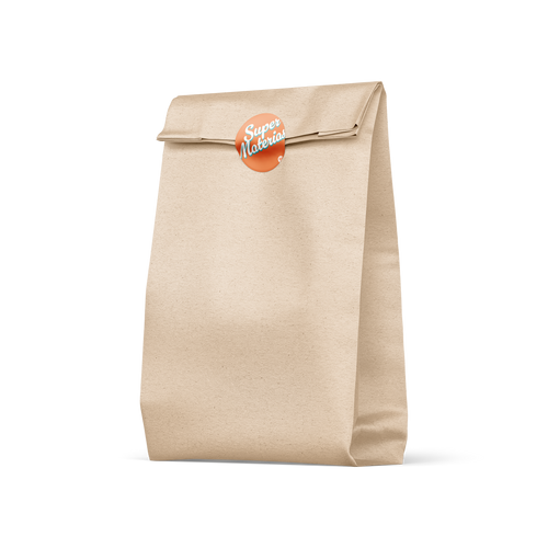 Bolsa kraft para enviar alimentos con etiqueta personalizada