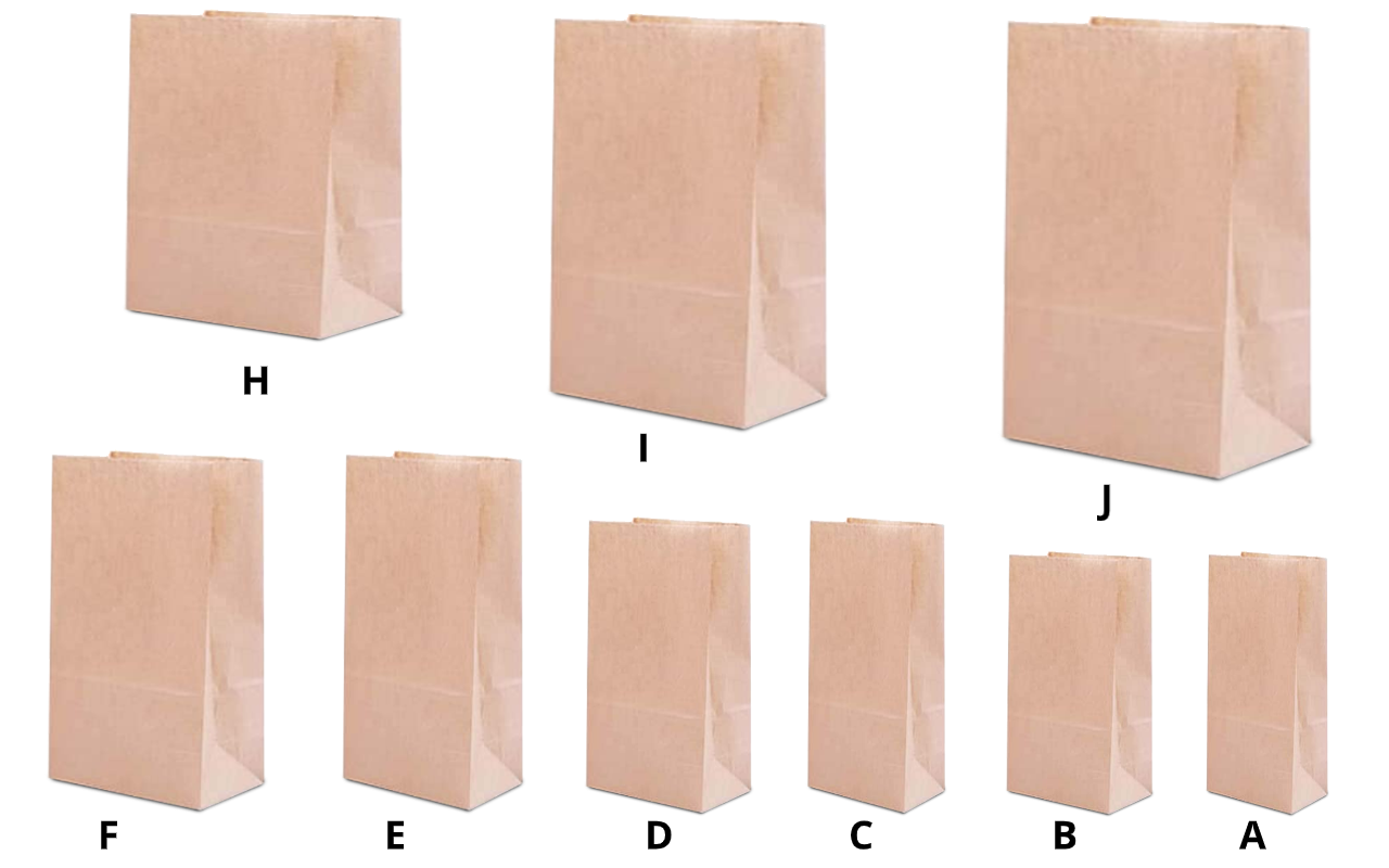 Bolsa de Papel Kraft, Fondo Cuadrado para Llevar Alimentos o Compras, 28 x 37 x 15 cm