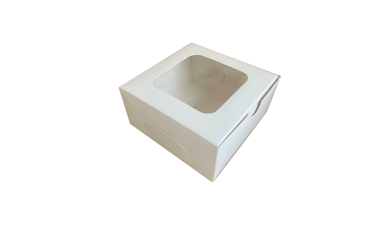 Caja para Galletas y Dulces Blanca con Ventana