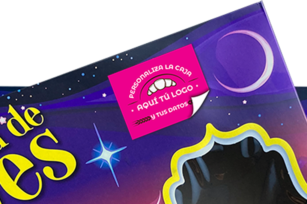 Caja para rosca de reyes personalizada con etiqueta