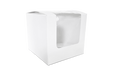 Caja cuadrada blanca con ventana