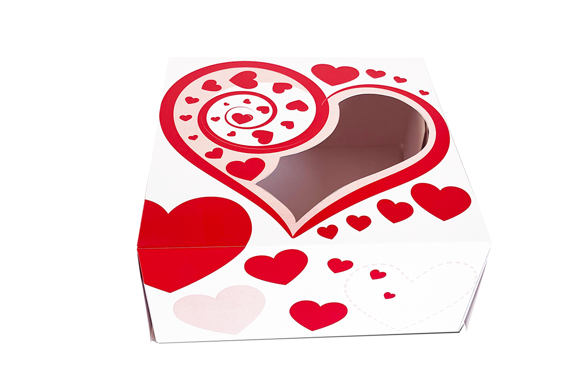 caja para galletas y cchocolates corazones