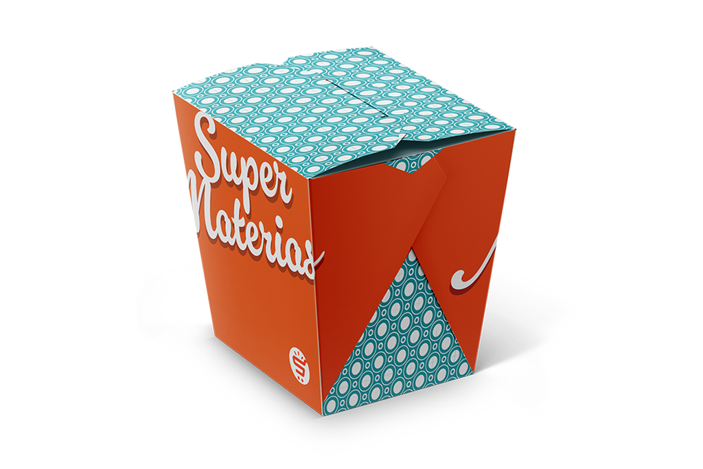 Caja para Comida China, Chilaquiles, Pasta o Ensaladas, Blanca Personalizada, Interior Plastificado
