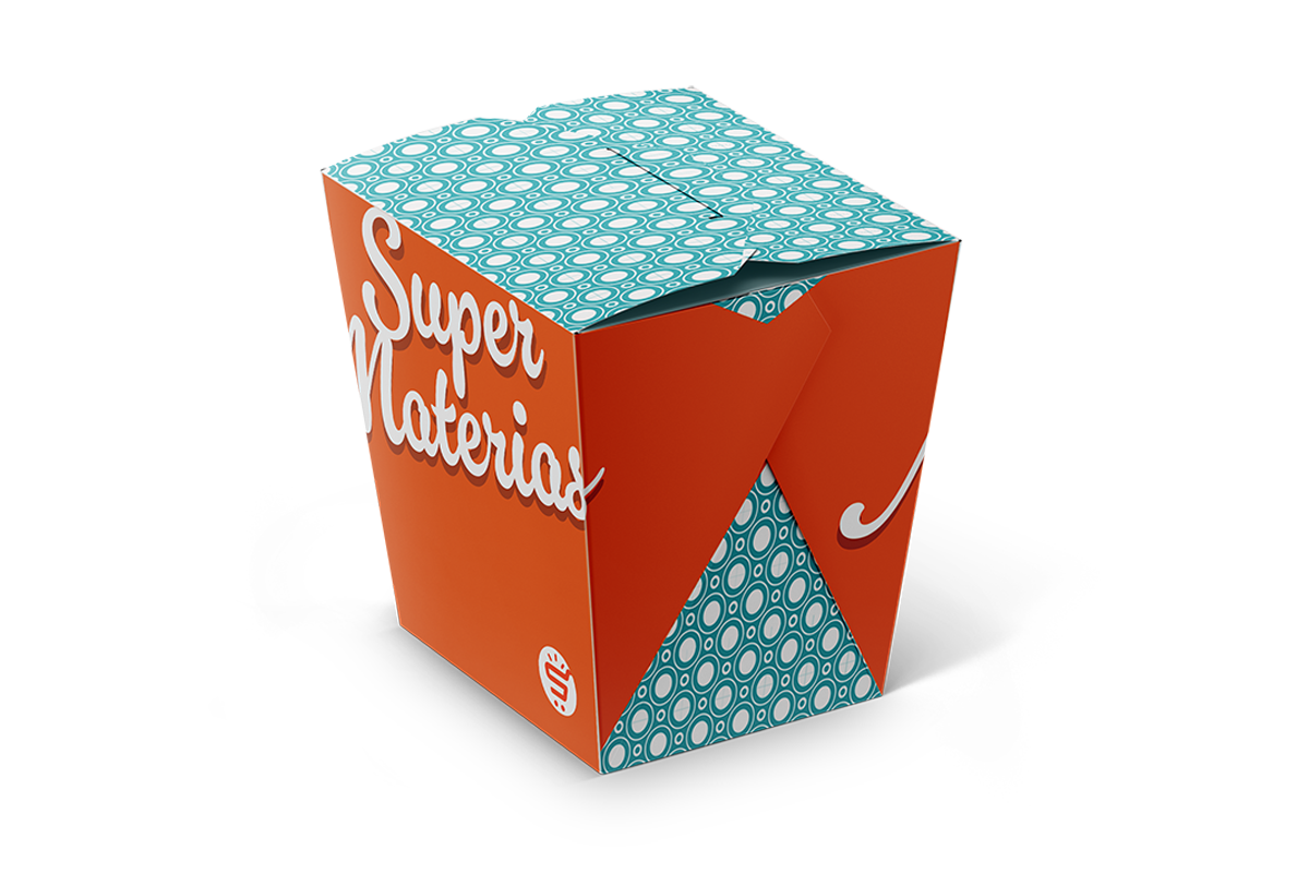 Caja para Comida China, Chilaquiles, Pasta o Ensaladas, Blanca Personalizada, Interior Plastificado