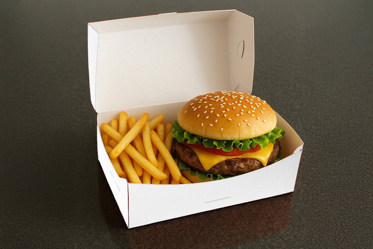 Caja Rectangular para Hamburguesa y Papas