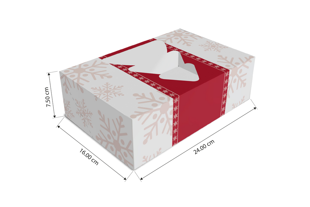 Caja para Galletas, Dulces "Regalo Navidad" con Ventana