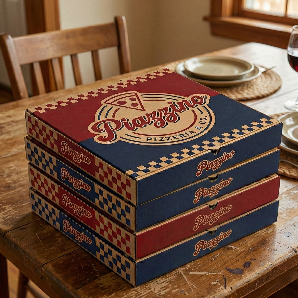 Caja kraft para pizza con impresión personalizada