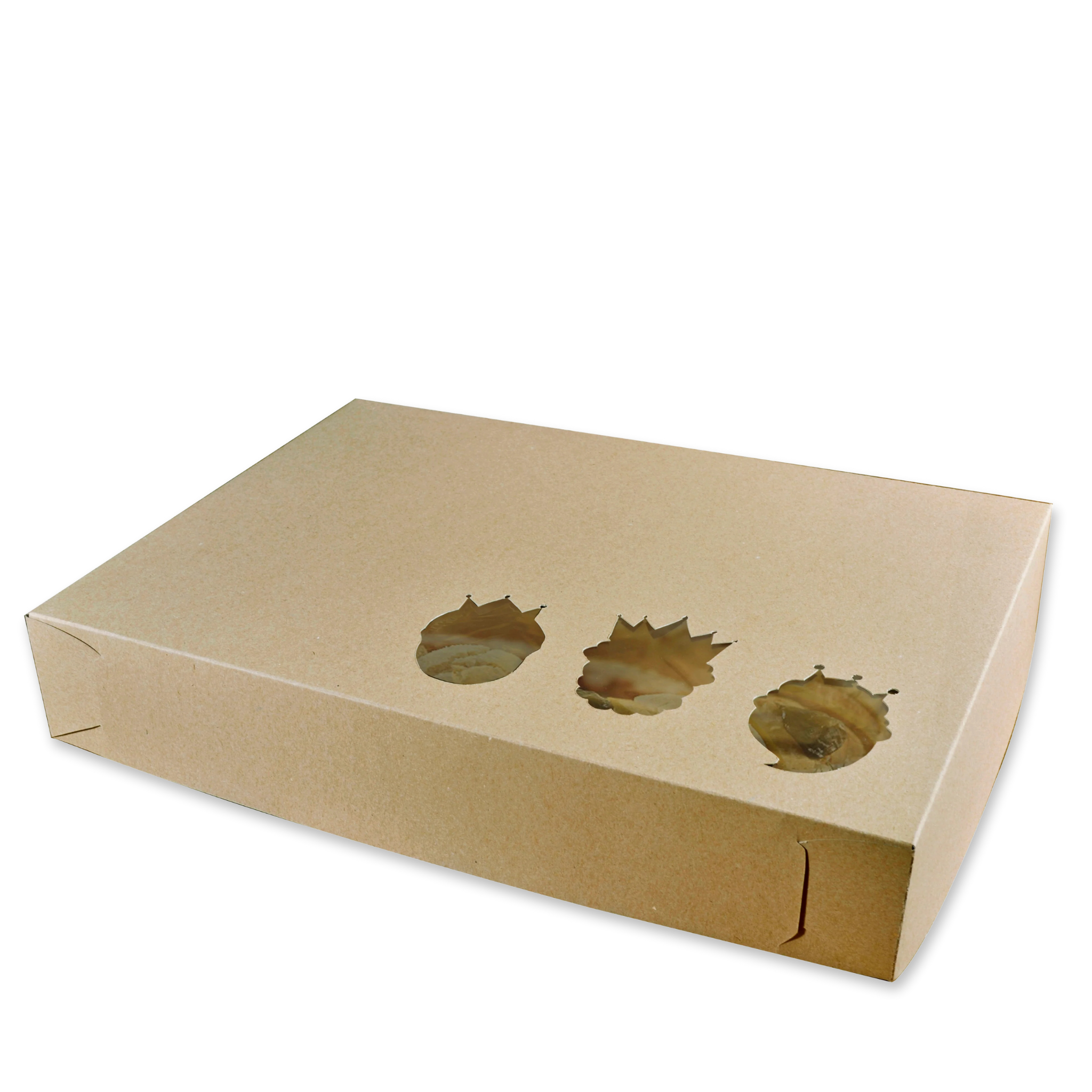 Caja para rosca de reyes carton kraft