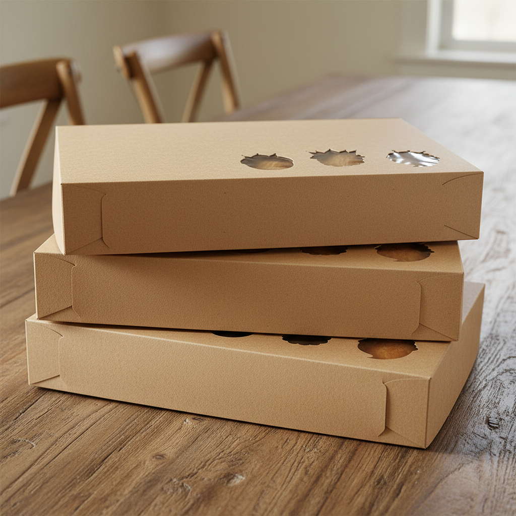 Cajas para rosca de reyes de cartón kraft