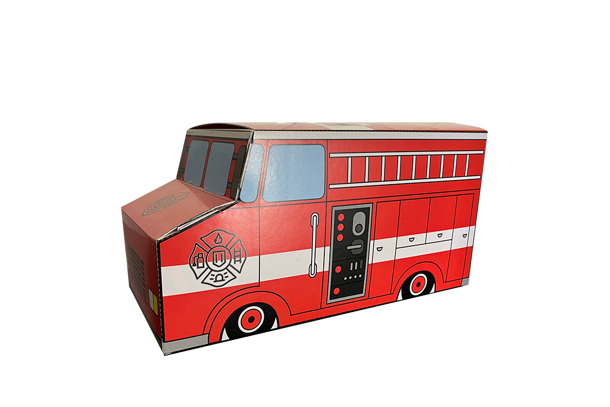 Caja para Lunch, Dulces, Galletas o Regalos "Camión de Bomberos"