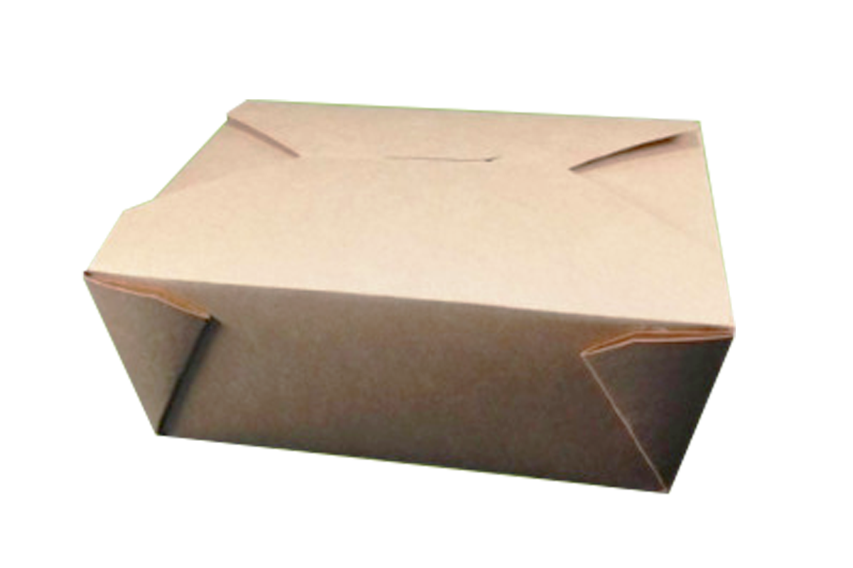 Contenedor Rectangular para Comida, Kraft, Interior Plastificado, 96 oz