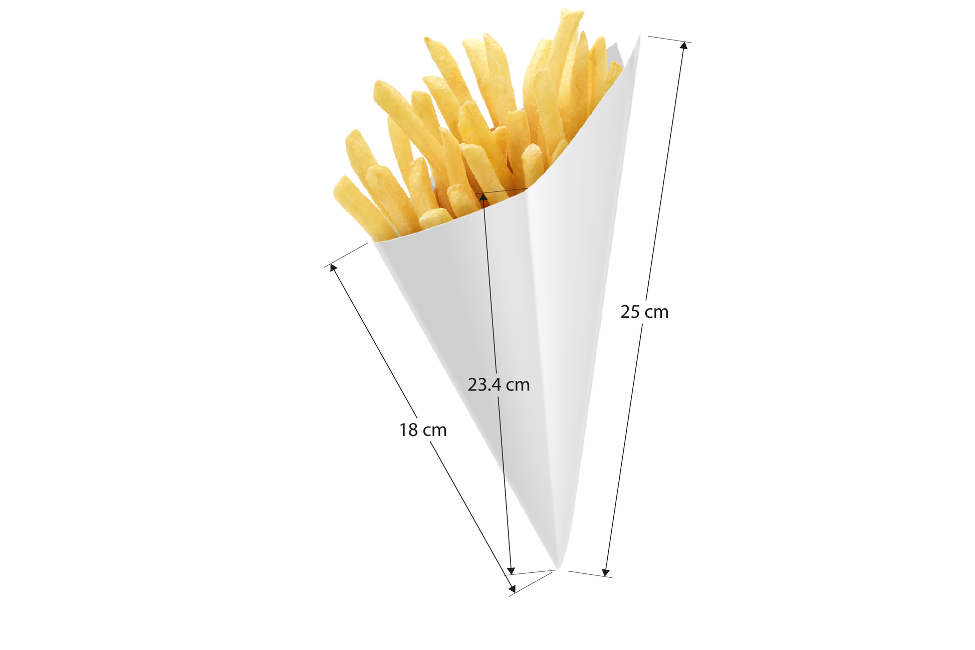Cono para alimentos con medidas