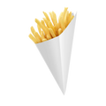 Cono de Cartón para Papas y Comida Rápida, Blanco