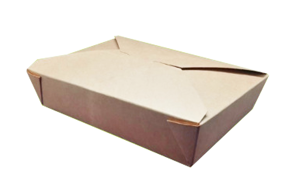 Contenedor Rectangular para Comida, Kraft, Interior Plastificado, 49 oz