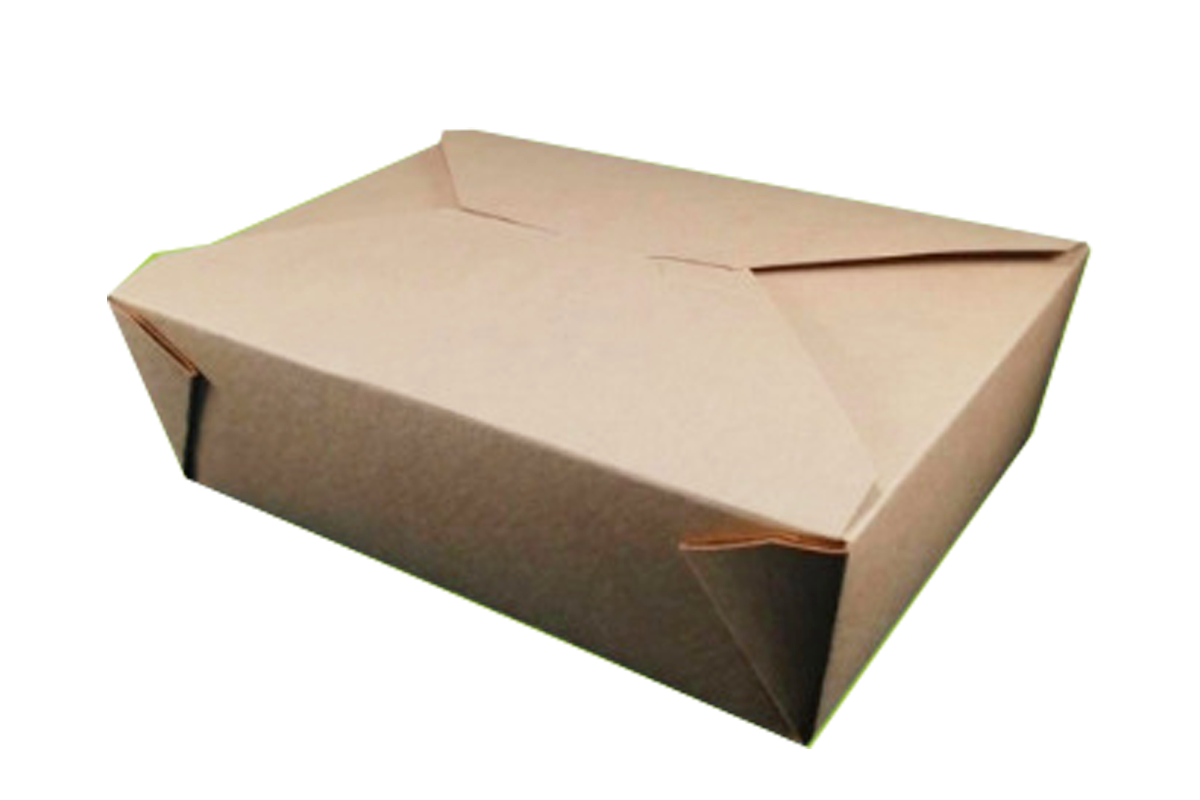 Contenedor Rectangular para Comida, Kraft, Interior Plastificado, 66 oz