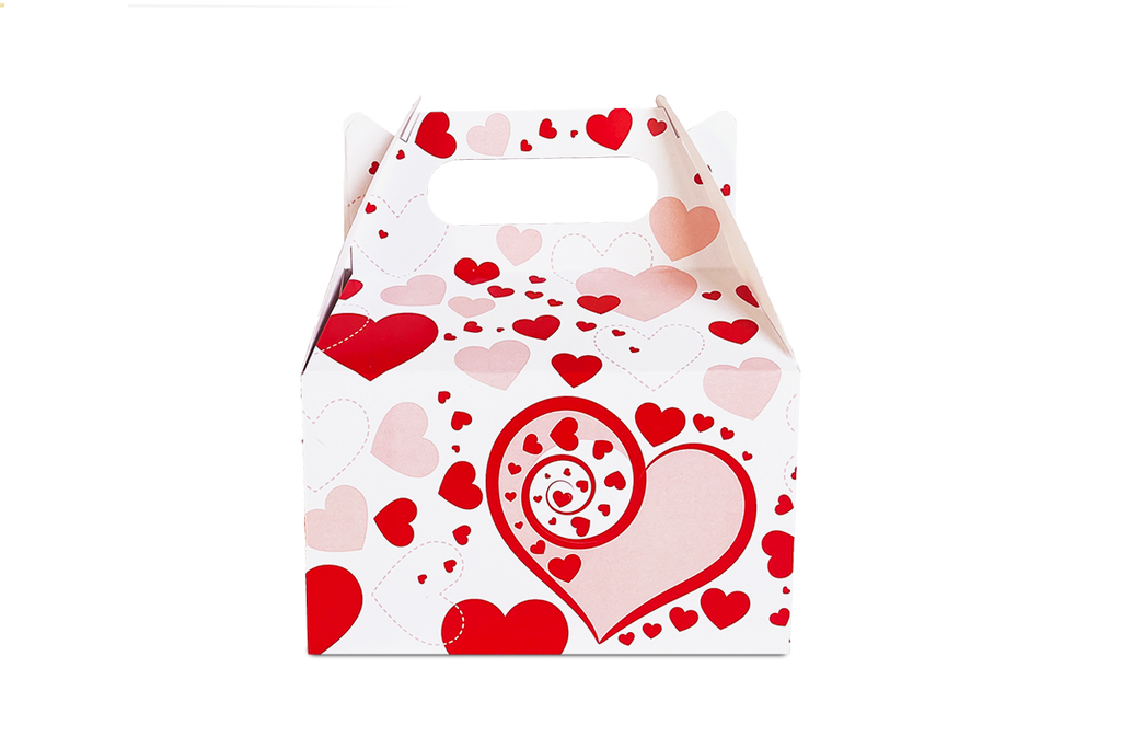 Caja para lunch San valentin con corazones