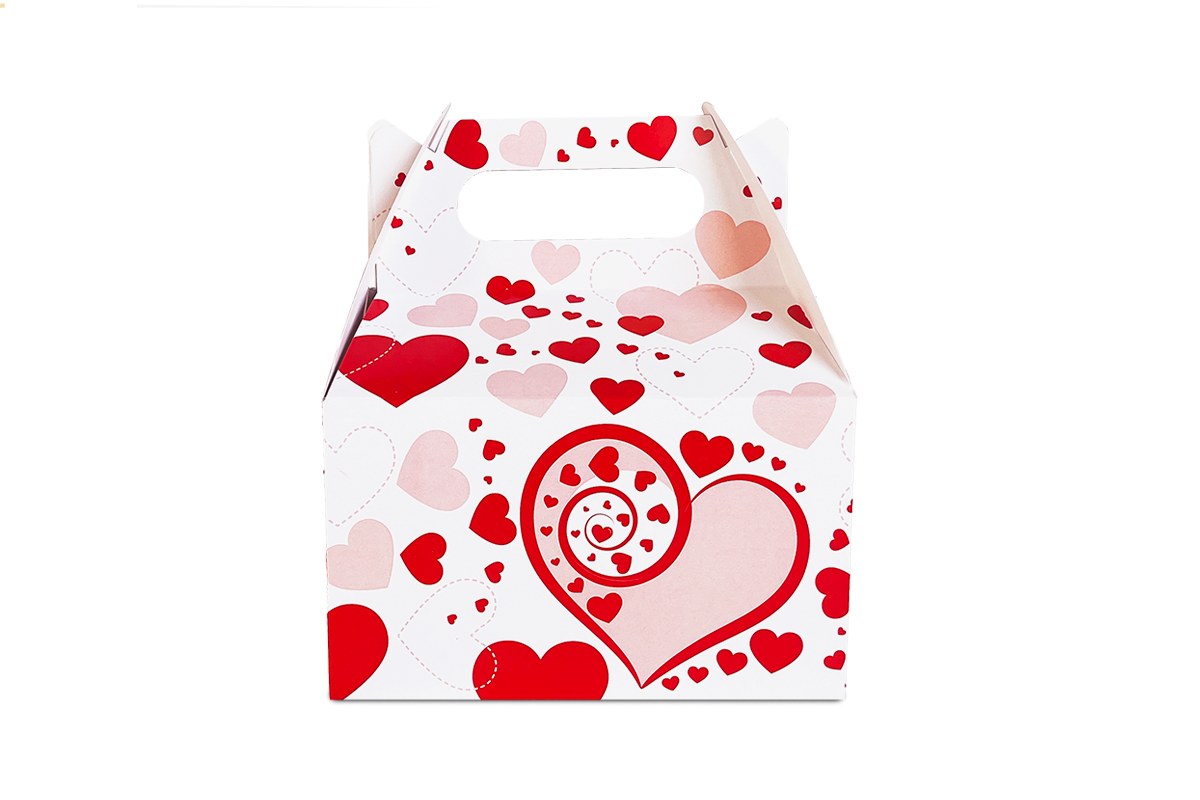 Caja para lunch San valentin con corazones