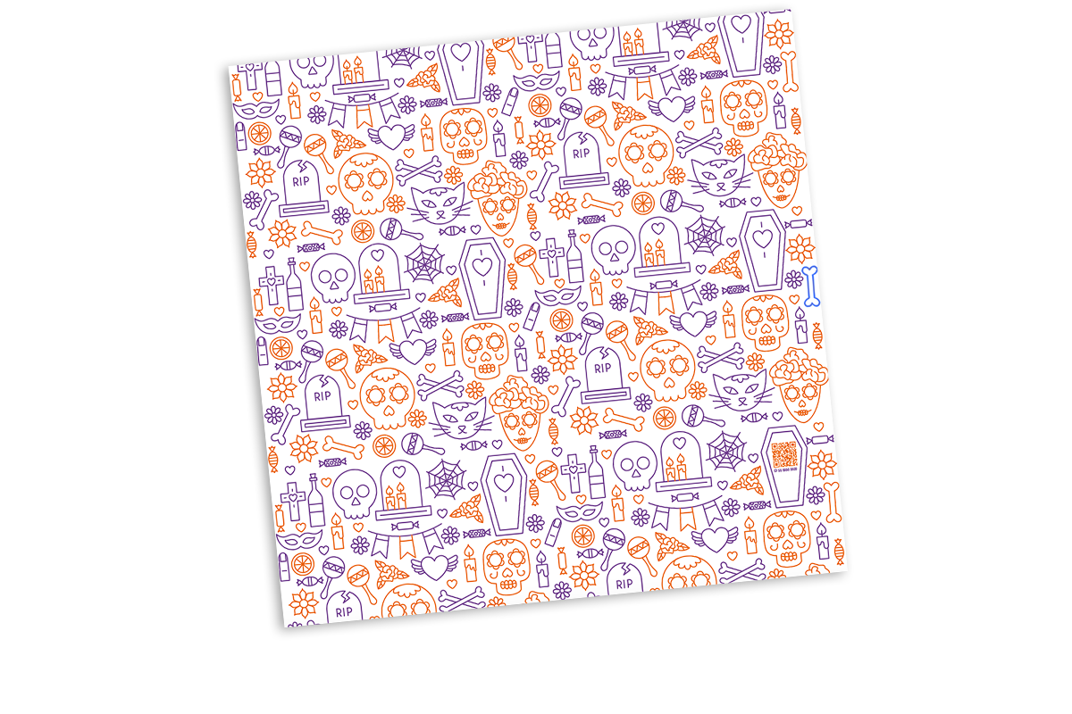 Papel para envolver dia de muertos y halloween