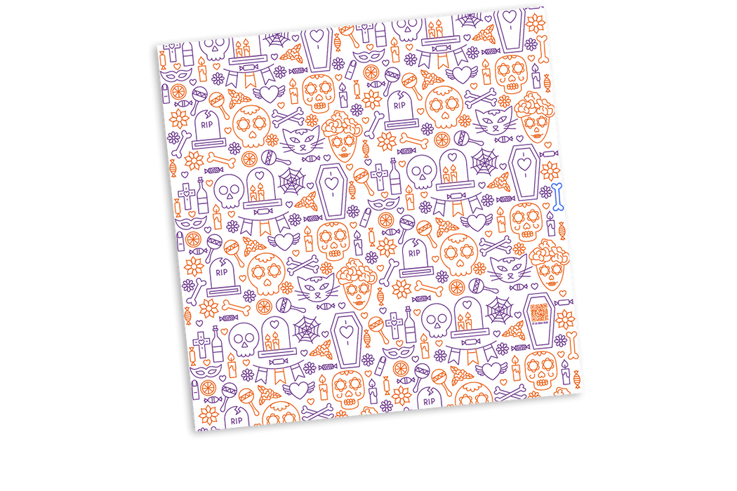 Papel para envolver dia de muertos y halloween