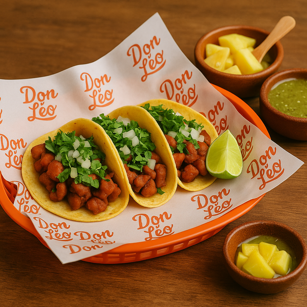 Papel grado alimenticio personalizado para tacos
