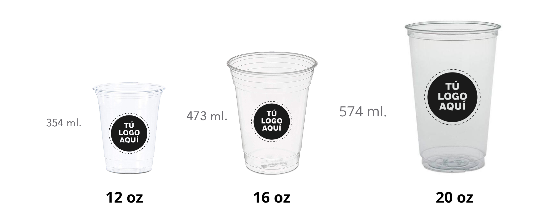 Vaso Transparente para Bebidas Frías, Marca SOLO®, Personalizado (1,000 piezas)