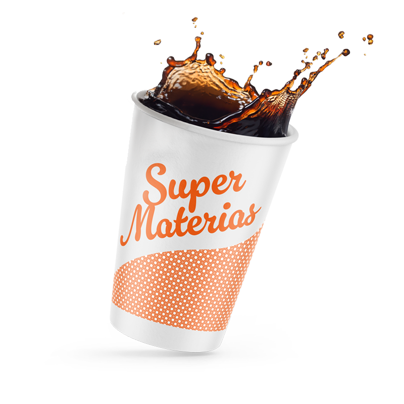 Vaso de papel personalizado 1 color sin tapa