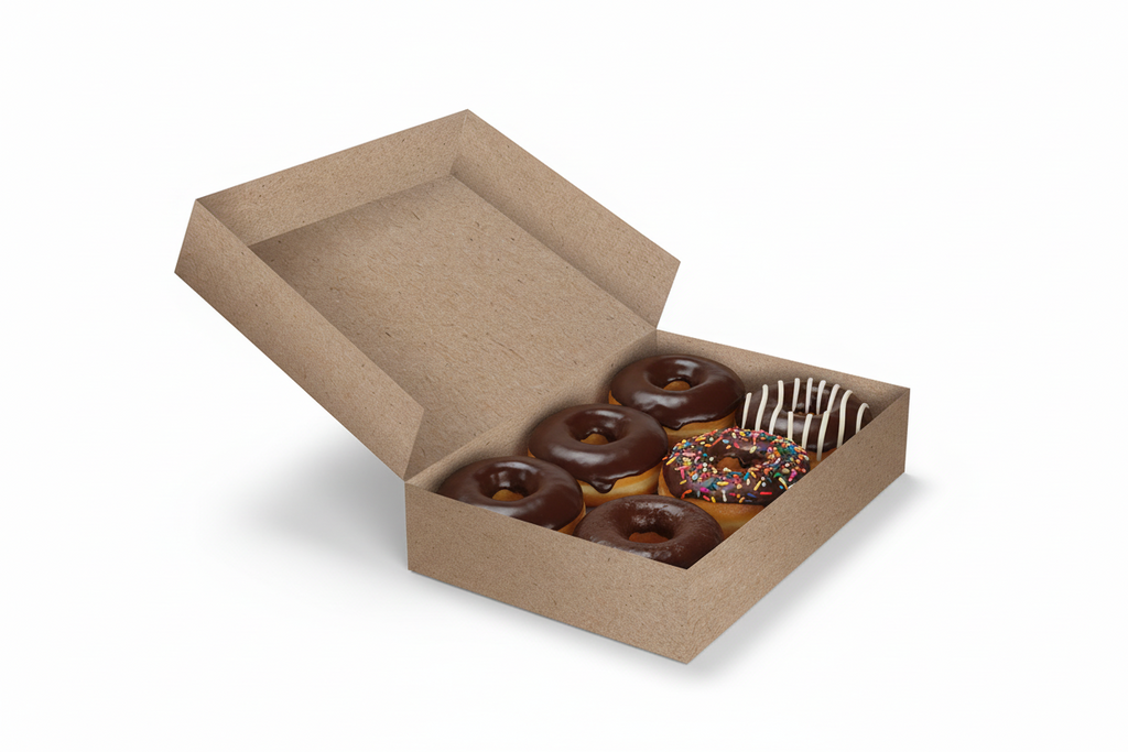 Caja de cartón kraft para 6 donas