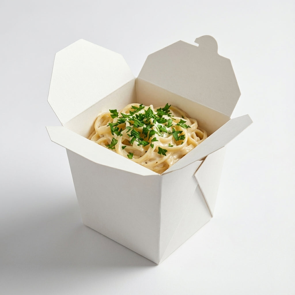 Caja de carton blanco para alimentos