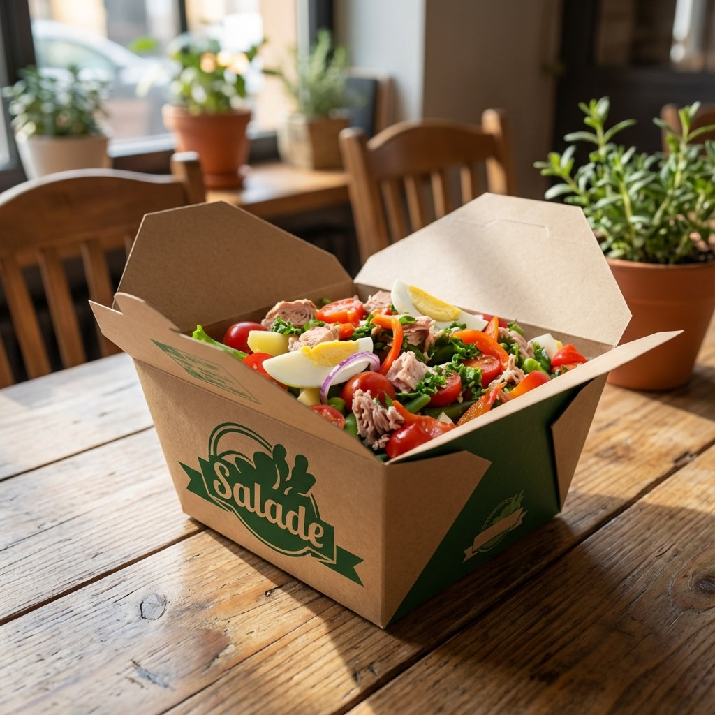 Caja de cartón kraft para comida con impresión personalizada