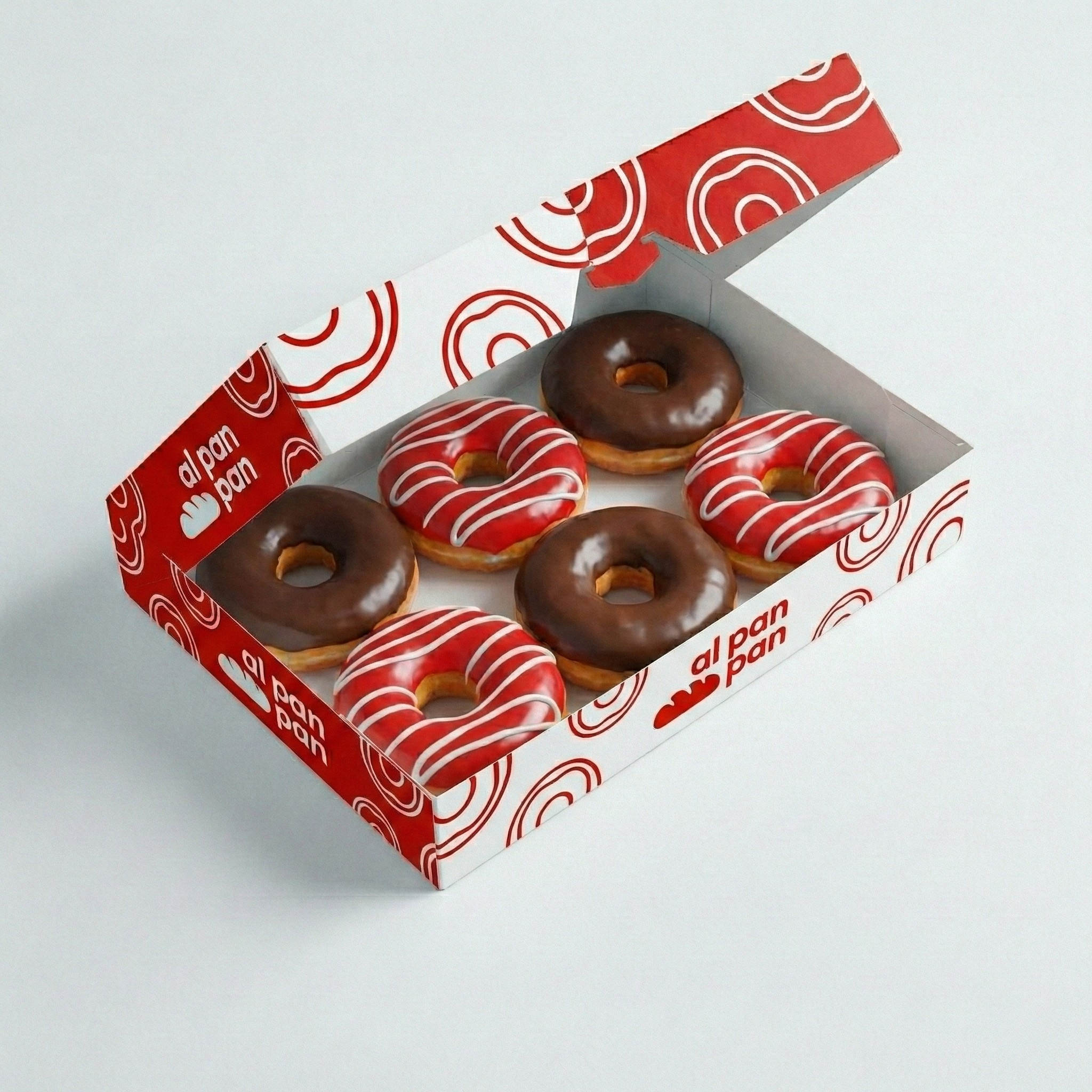 Caja para 6 donas con impresion