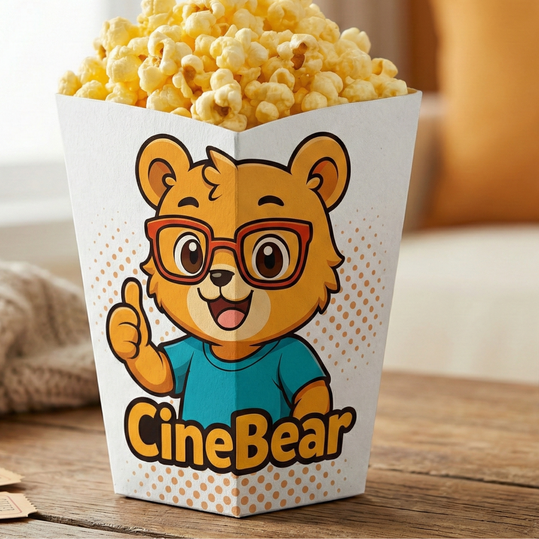 Caja para palomitas con impresión a todo color