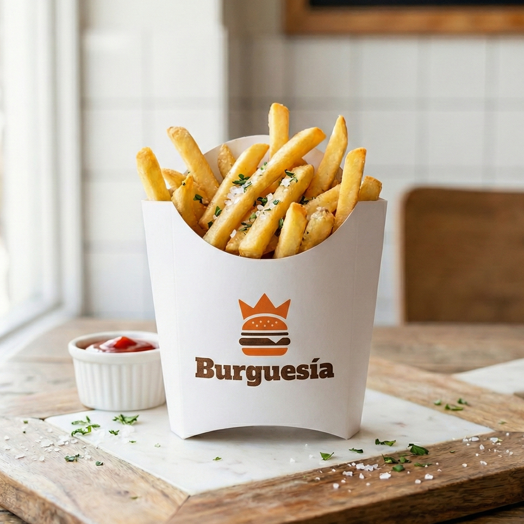 Caja para papas fritas con impresión personalizada