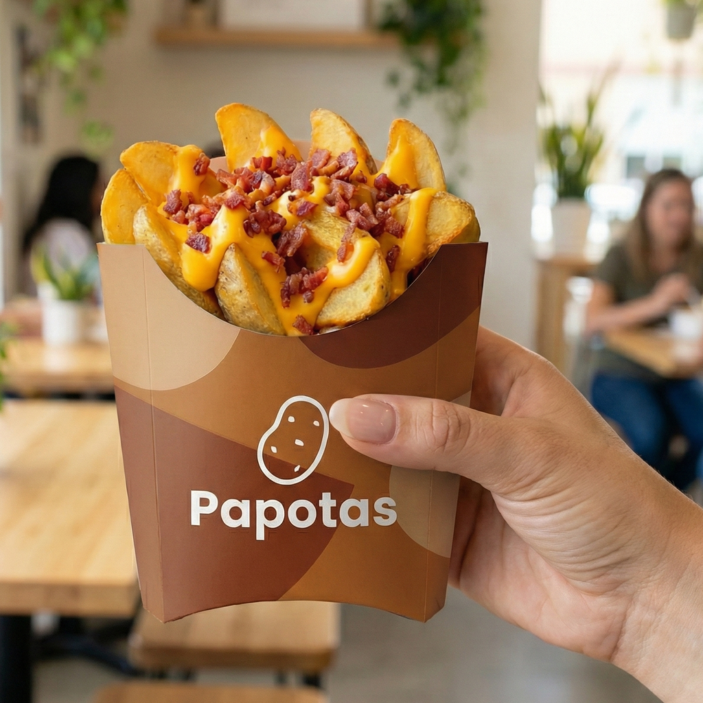 Caja para papas con impresión personalizada