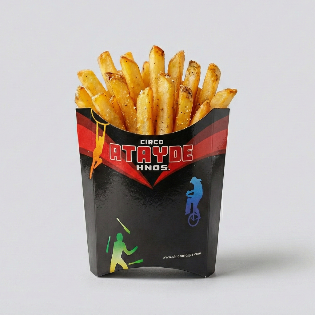 Caja para papas fritas impresa a todo color