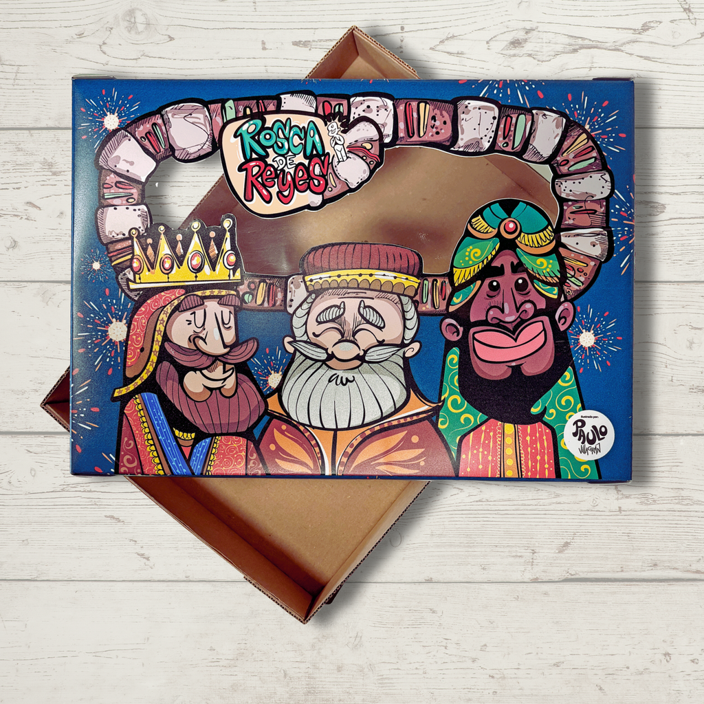 Caja para rosca de reyes con base rigida