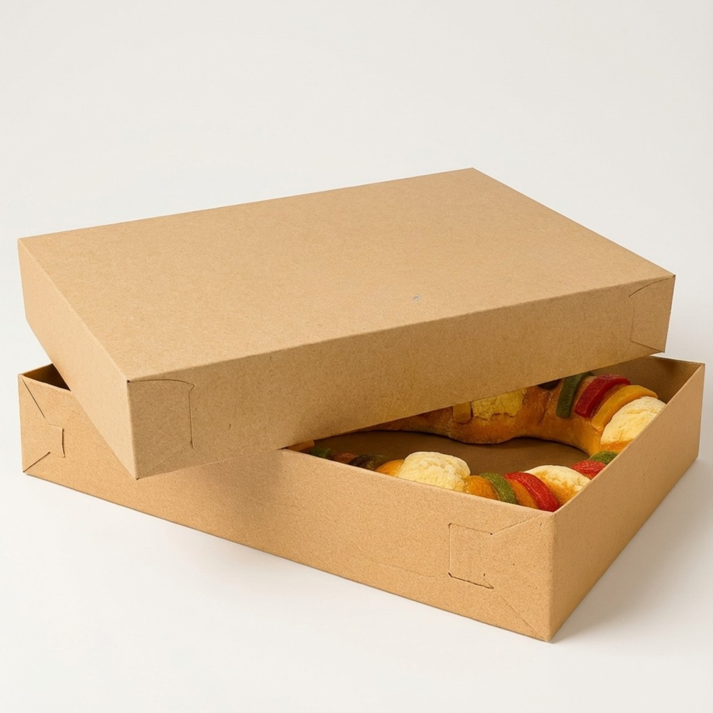 Caja para rosca de reyes de micro corrugado