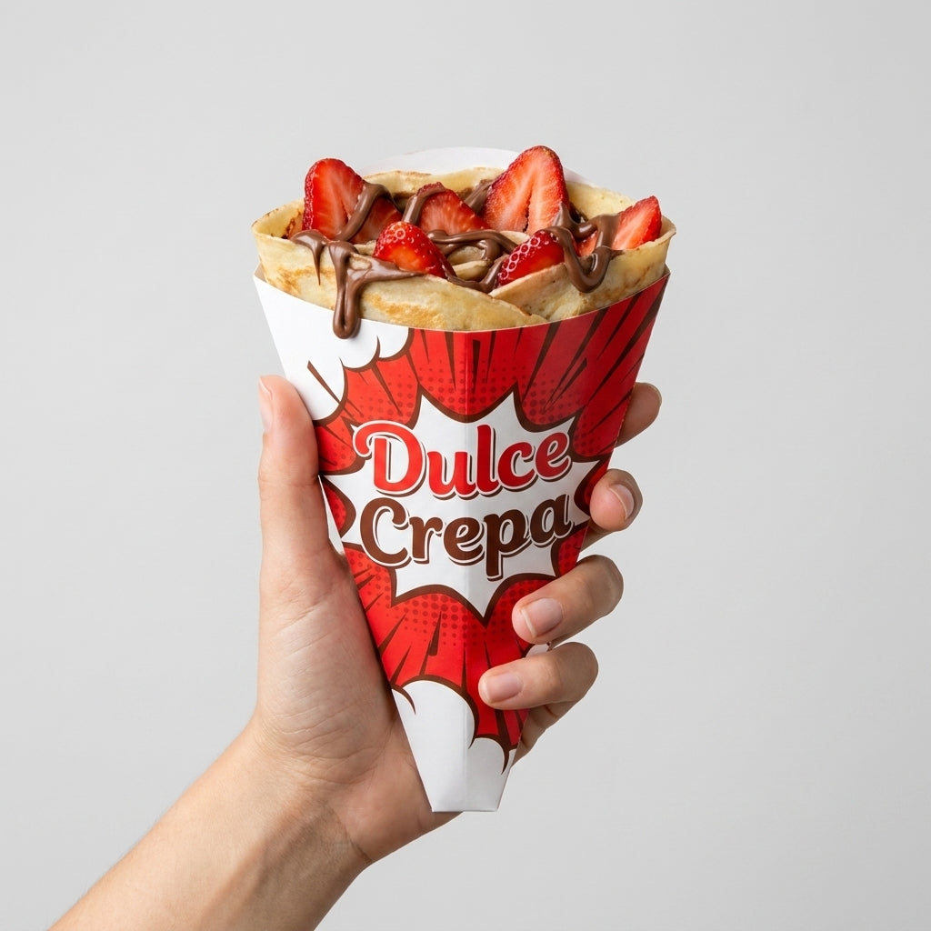 Cono para crepa con impresión personalizada