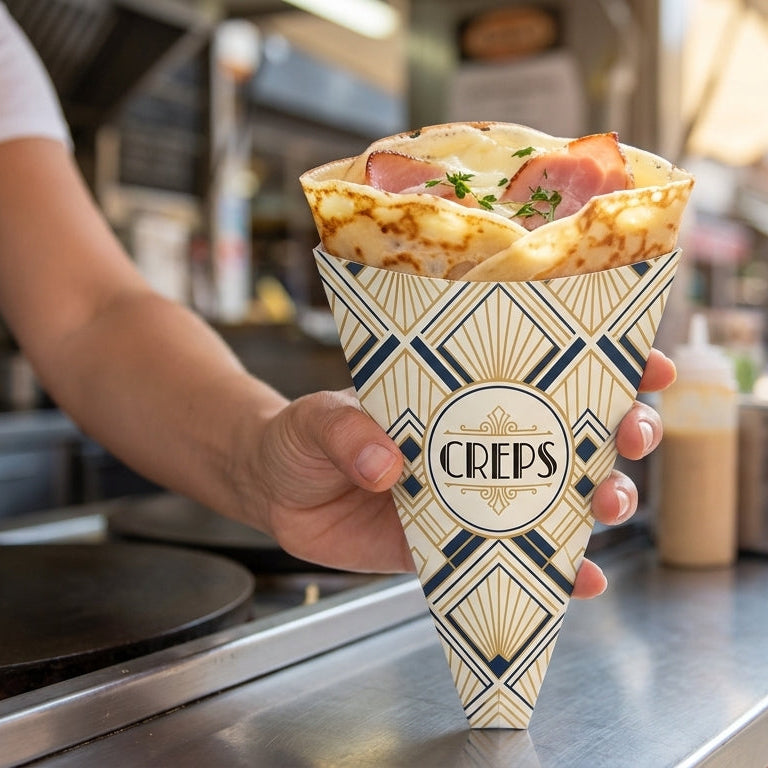 Cono de crepa personalizado en un Food Truck