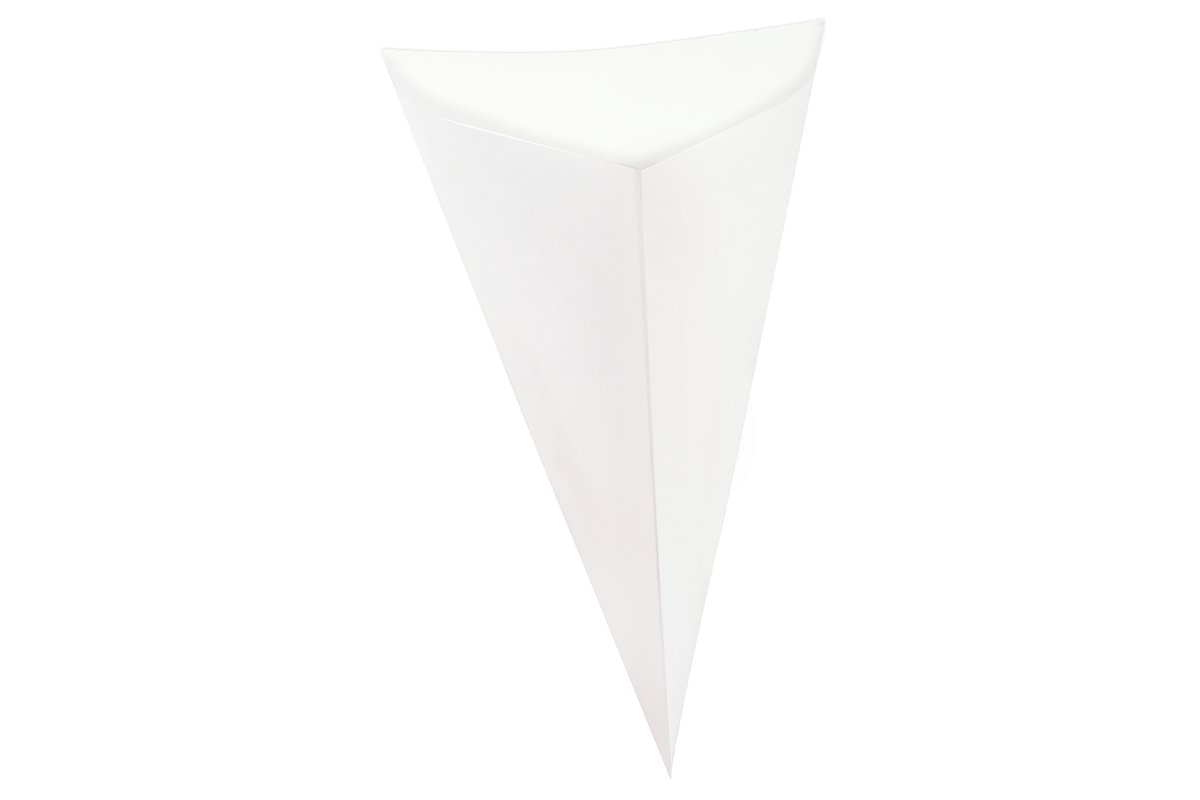 Cono de Cartón para Papas y Comida Rápida, Blanco